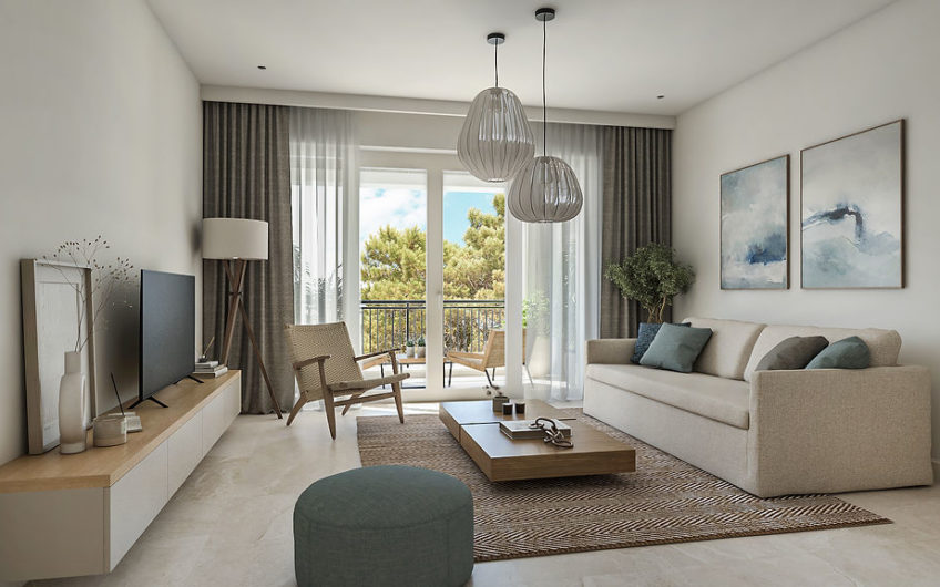 Lustica Bay Centrale — продажа в рассрочку — квартира с 1-й спальней и двориком